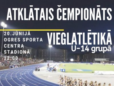 U-14 grupas vieglatlēti Ogres stadionā sacentīsies jau 20.jūnijā