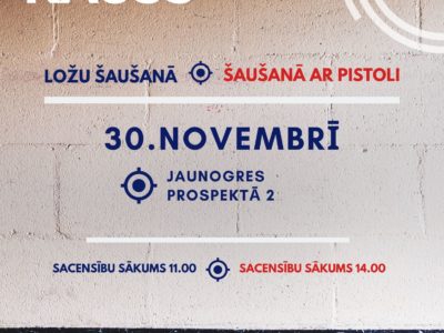 30.novembrī vērienīgas šaušanas sacensības – “Patriotu kauss 2019”