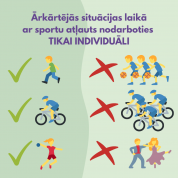 Informācija par fiziskajām aktivitātēm, pulcējoties sporta norišu vietās līdz 12.maijam