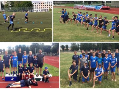 Jaunie futbolisti uzlabo fizisko sagatavotību