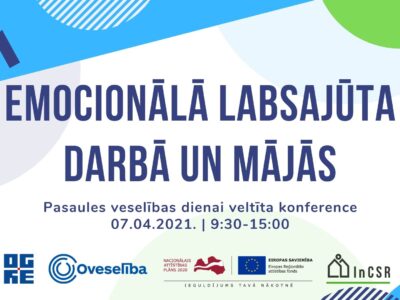 Oveselība un InCSR aicina uz tiešsaistes konferenci emocionālās labsajūtas veicināšanai