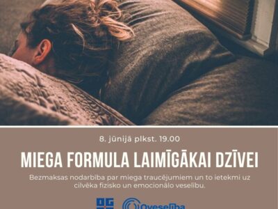 Aicina uz nodarbību par miega ietekmi uz veselību un labsajūtu