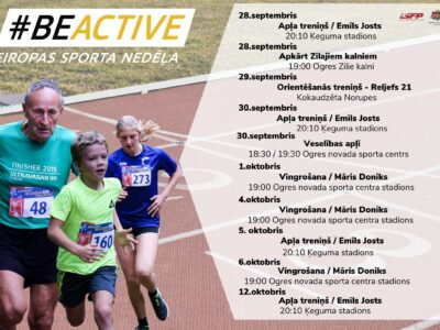 Bezmaksas treniņi #BeActive nedēļas ietvaros
