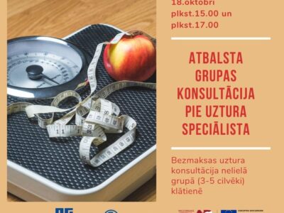 Atbalsta grupas konsultācijas pie uztura speciālista