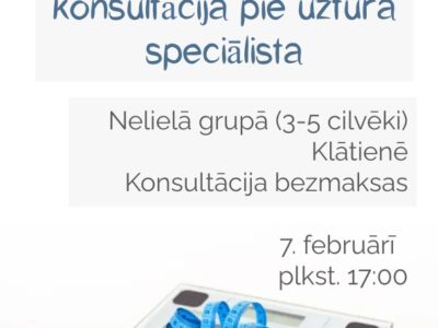 Atbalsta grupas konsultācija pie uztura speciālista mazā grupā