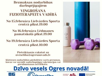 Bezmaksas Vingrošanas nodarbības darbspējīgajiem
