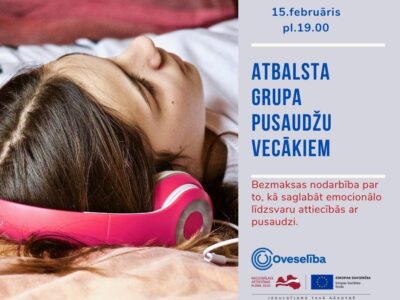 Oveselība aicina pusaudžu vecākus piedalīties atbalsta grupas nodarbībā