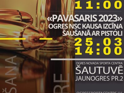 25.martā ONSC šautuvē norisināsies šaušanas sacensības