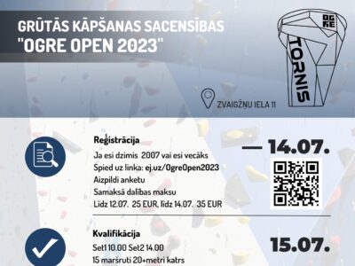 Grūtās kāpšanas sacensības “Ogre Open 2023”
