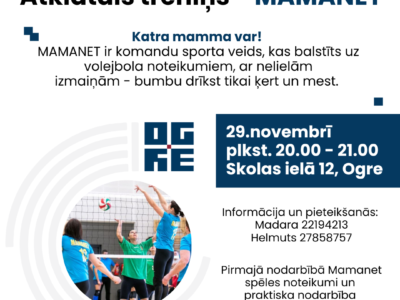 Atklātais treniņš MAMANET sportā – katra mamma var
