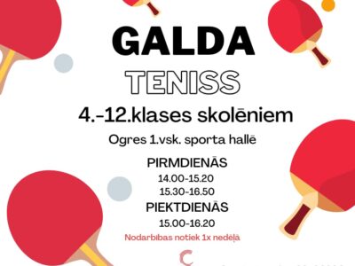 Nodarbības Galda tenisā
