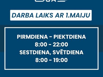 Sporta arēna Ogre darba laiks ar 1.maiju