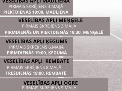 Veselības apļu sezona 2024 – pirmie skrējieni jau maijā