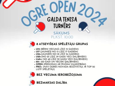 <strong>Galda tenisa turnīrs  “OGRE OPEN 2024”</strong>