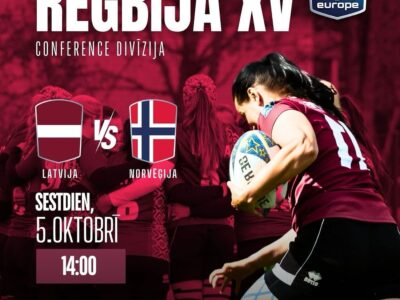 Latvijas sieviešu regbija XV izlases spēle pret Norvēģiju Ogres novada sporta centrā
