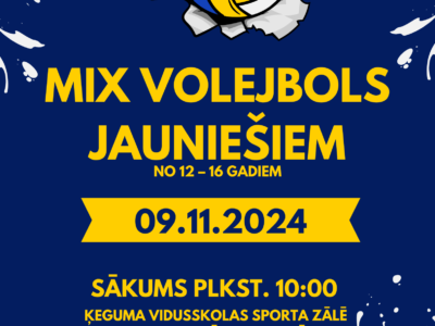 9.novembrī Ķegumā MIX volejbols jauniešiem